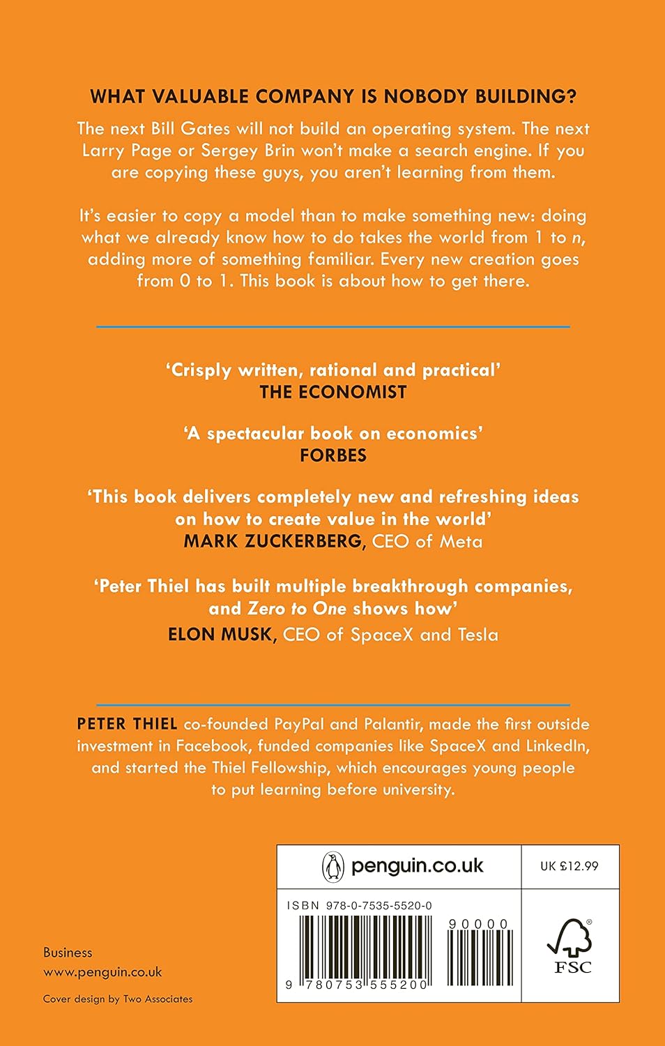 Zero to One: Notes on Start Ups, or How to Build the Future